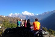 Enjoying the view of Mount Dhaulagiri