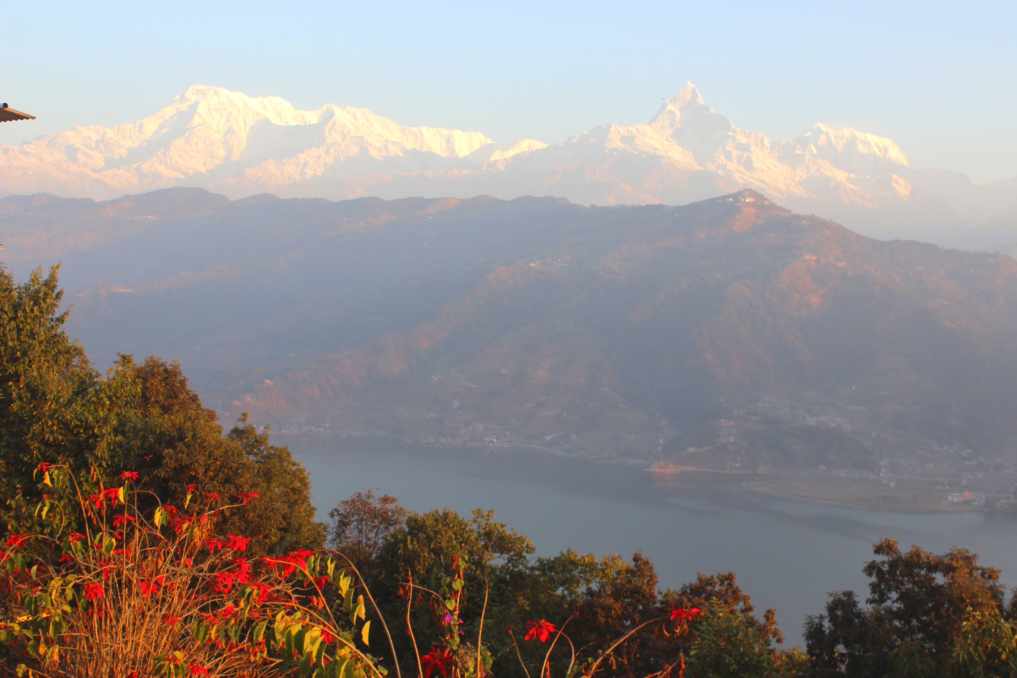 Few Lake with Annapurna and Fishtail at the top